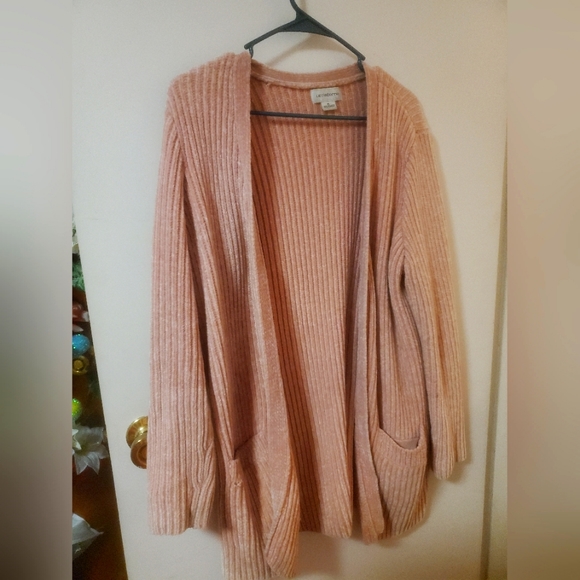Liz Claiborne Sweaters - Dusty Pink Plush Cardigan